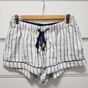 A&F White & Navy PJ Shorts